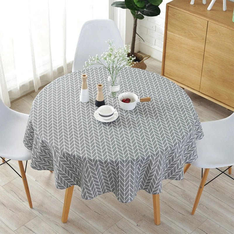 Toalha de Mesa Redonda 120/150cm, Lavável, Decorativa