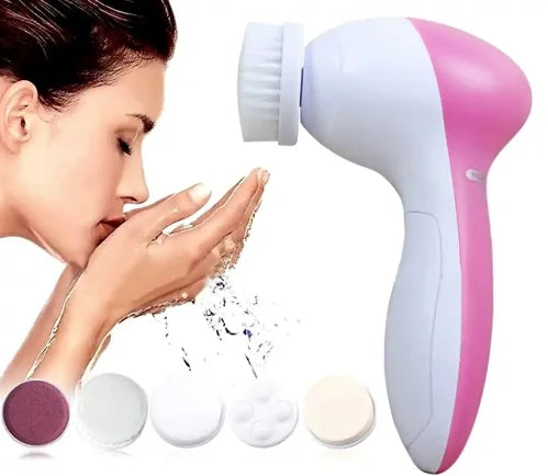 Escova Elétrica Limpeza Massageadora Facial Esfoliação 5-em 1