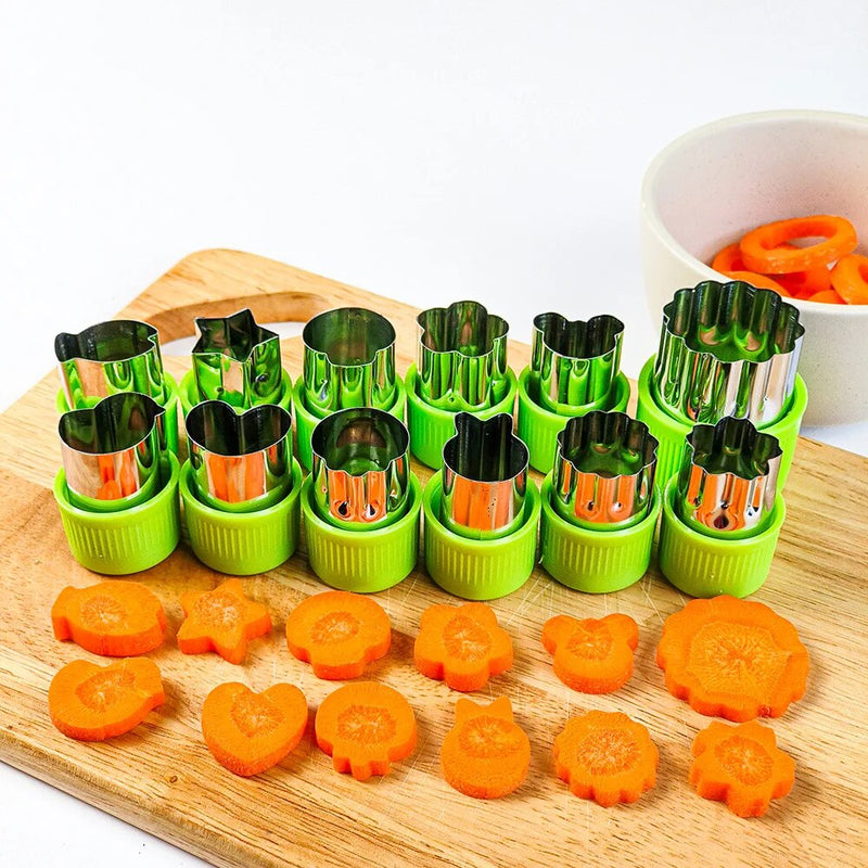 Moldes Divertidos para Legumes, Frutas e Verduras para crianças 12Pcs/conjunto